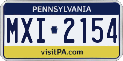 PA license plate MXI2154