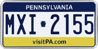 PA license plate MXI2155
