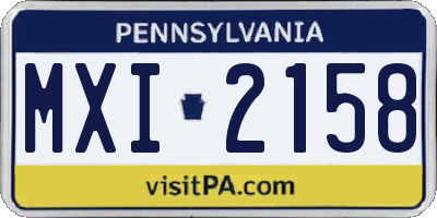 PA license plate MXI2158