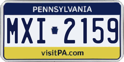 PA license plate MXI2159