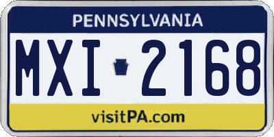 PA license plate MXI2168