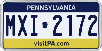 PA license plate MXI2172