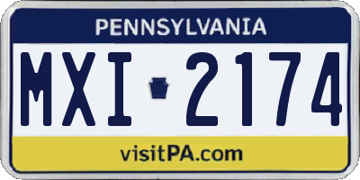 PA license plate MXI2174