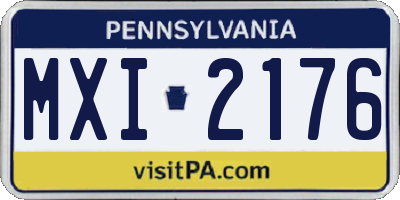 PA license plate MXI2176