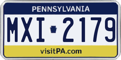 PA license plate MXI2179