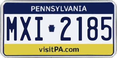 PA license plate MXI2185