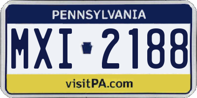 PA license plate MXI2188