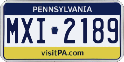 PA license plate MXI2189