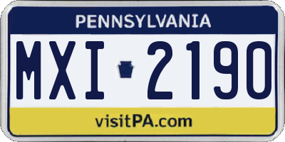 PA license plate MXI2190