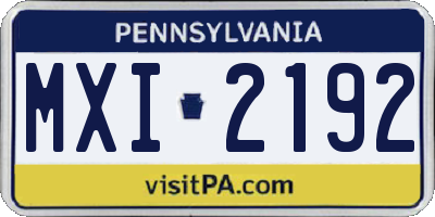 PA license plate MXI2192
