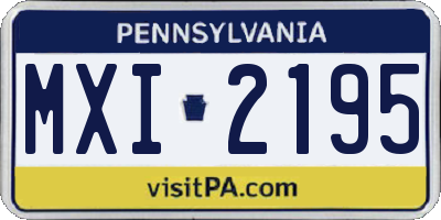 PA license plate MXI2195