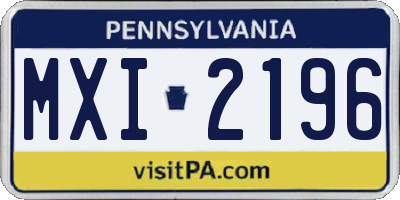 PA license plate MXI2196
