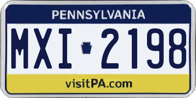 PA license plate MXI2198