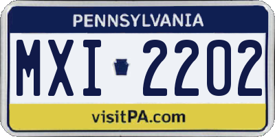PA license plate MXI2202