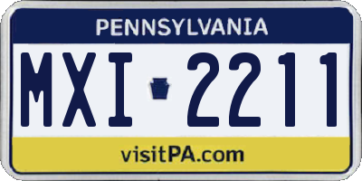 PA license plate MXI2211