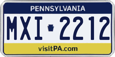 PA license plate MXI2212
