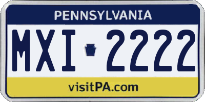 PA license plate MXI2222