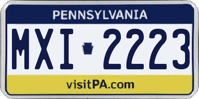 PA license plate MXI2223