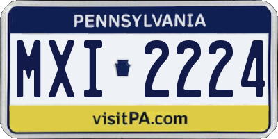 PA license plate MXI2224
