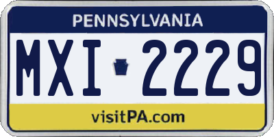 PA license plate MXI2229