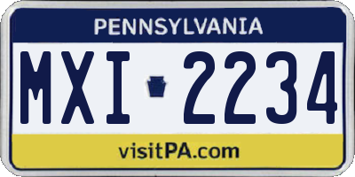 PA license plate MXI2234