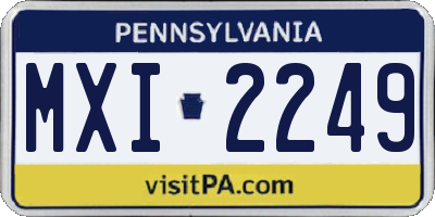 PA license plate MXI2249