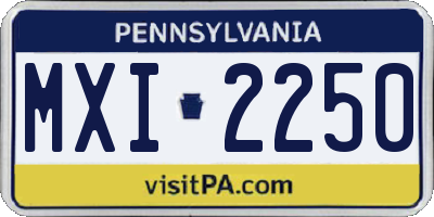 PA license plate MXI2250