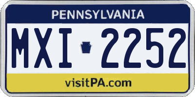 PA license plate MXI2252