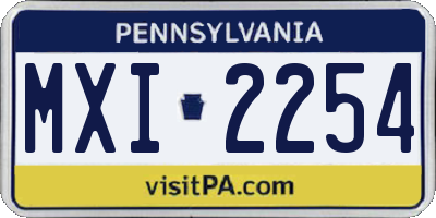 PA license plate MXI2254