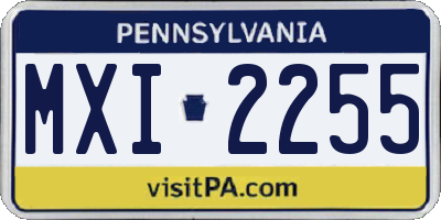 PA license plate MXI2255