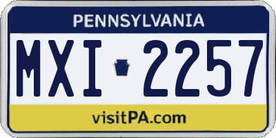 PA license plate MXI2257