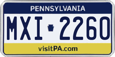 PA license plate MXI2260