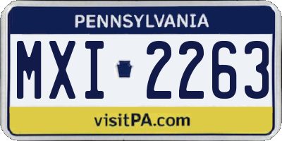 PA license plate MXI2263