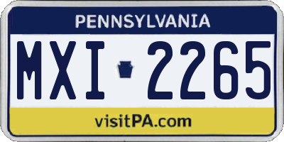 PA license plate MXI2265