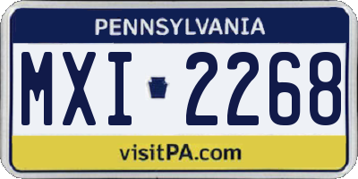 PA license plate MXI2268