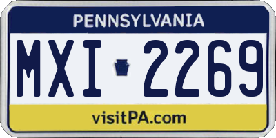 PA license plate MXI2269