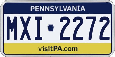 PA license plate MXI2272