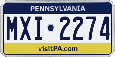PA license plate MXI2274