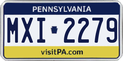 PA license plate MXI2279