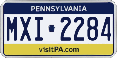 PA license plate MXI2284
