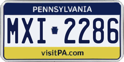 PA license plate MXI2286