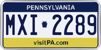 PA license plate MXI2289