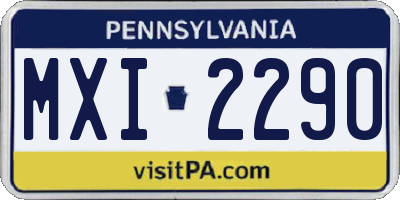 PA license plate MXI2290