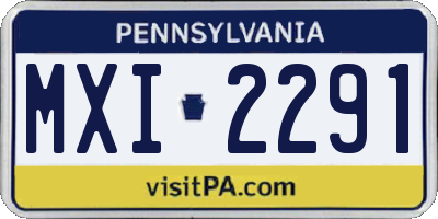 PA license plate MXI2291