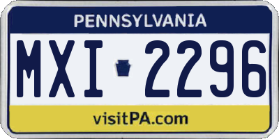 PA license plate MXI2296