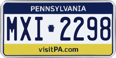 PA license plate MXI2298