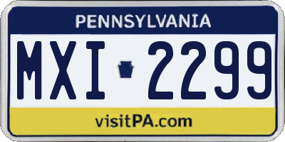 PA license plate MXI2299