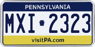 PA license plate MXI2323