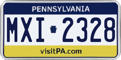 PA license plate MXI2328