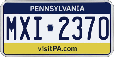 PA license plate MXI2370